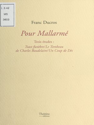cover image of Pour Mallarmé, trois études